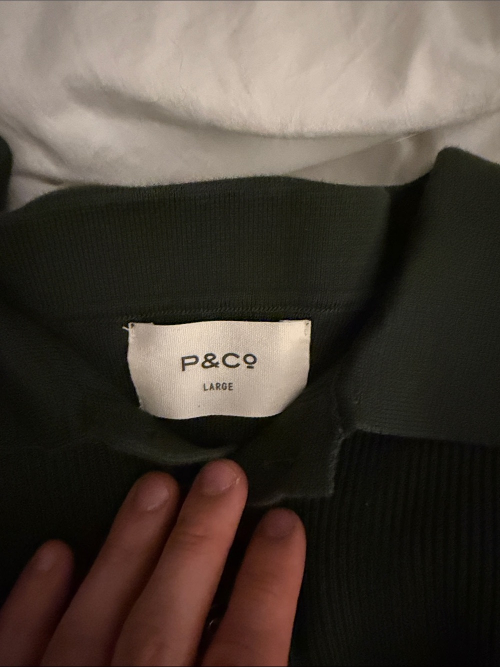 Men's Dark Green Crewneck Polo Sweater with Horse Motif - Picture 2 of 5